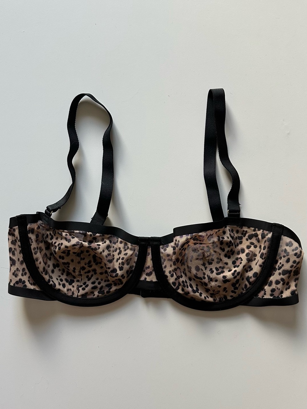 Cuup The Balconette Bra 34B Leopard Mesh